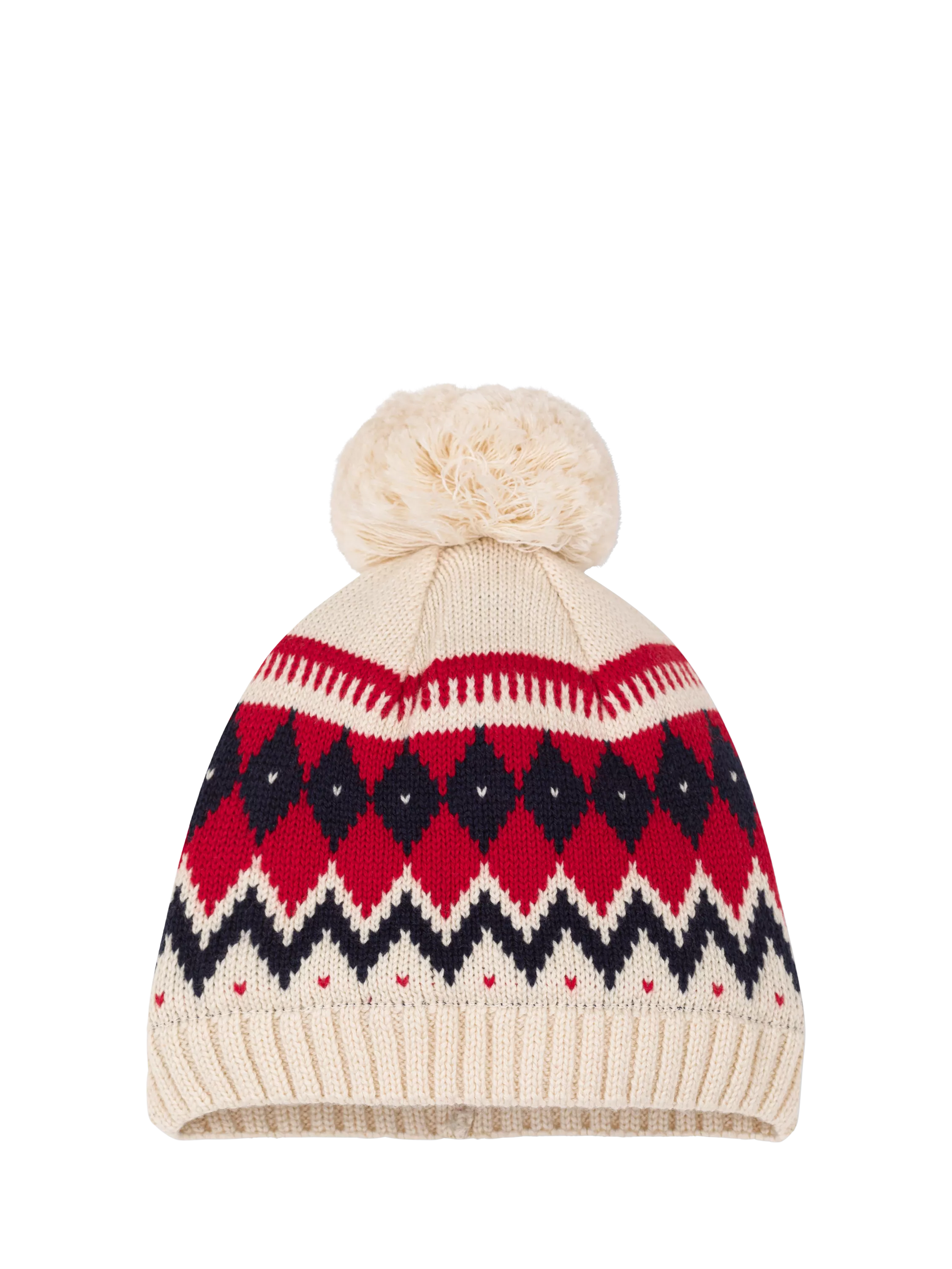 Petit Bateau Baby Wool Blend Bobble Hat, Avalanche/Multi - McGrocer