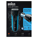 Braun Series 3 ProSkin Electric Shaver - Black/Blue 3010s