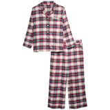 M&S Christmas Womens Checked Revere Pyjama, 16, Ivory
