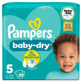 Pampers Baby-Dry Nappies Size 5 (11-16kg) Essential Pack 39 per pack