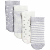 M&S Unisex Cotton Terry Baby Socks 4 Pack, 12-24 Months, Grey Mix