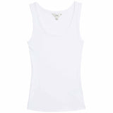 M&S Womens, Cotton Rich Ribbed Slim Fit Vest Top, size 12, Soft White