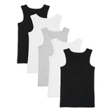 M&S, Boys, Pure Cotton Vests, 11-12 Years, Black Mix