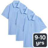 M&S Boys School Slim Fit Shirts, 9-10 Years, Blue