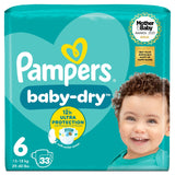 Pampers Baby-Dry Nappies Size 6 (13-18kg) Essential Pack 33 per pack