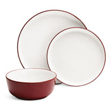 Habitat Stoneware 12 Piece Two Tone Red Dinner Set