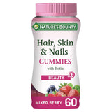 Nature's Bounty Hair, Skin Nails Gummies with Biotin Mixed Berry Flavour 60 Gummiesx60