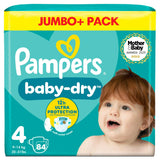 Pampers Baby Dry Jumbo+ Pack Nappies Size 4, 9kg-14kg x84
