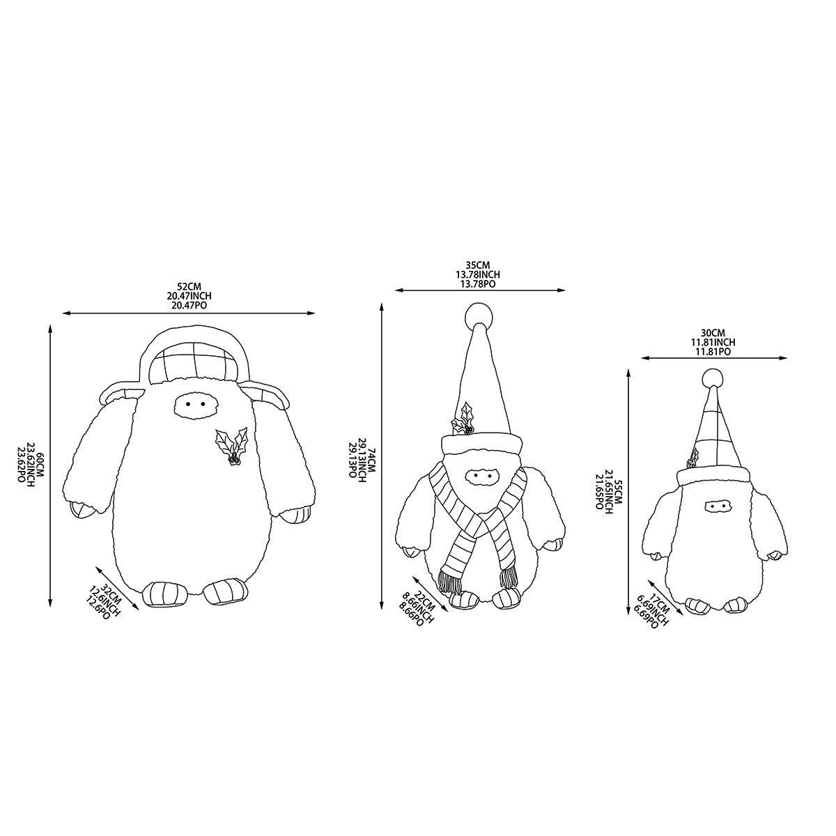 2.4ft (74cm) 3pc Yeti Family - McGrocer