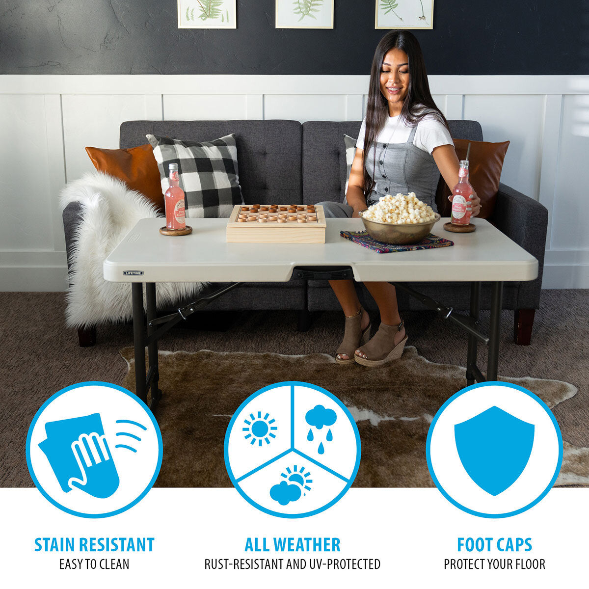 Lifetime 4ft Adjustable Height Nesting Commercial Grade Table - McGrocer