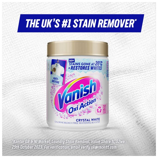 Vanish Oxi Action Fabric Stain Remover Powder Whites 1.9kg GOODS M&S