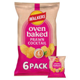 Walkers Baked Prawn Cocktail Multipack Snacks Crisps 6 x 22g