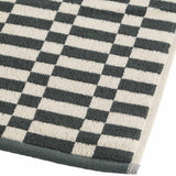 MS Pure Cotton Geometric Check Hand Towel Forest Green