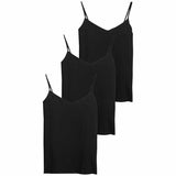 M&S Womens Cotton Rich Strappy Vests, 8, Black