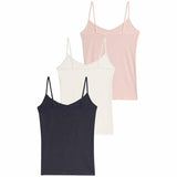 M&S Womens Cotton Rich Strappy Vests, 14, Navy