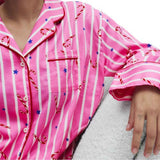 M&S Womens Striped Pyjama Set, 18, Pink