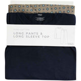 M&S Mens Pure Cotton Foulard Print Pyjama Set, M, Navy