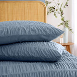 Catherine Lansfield Seersucker Double Duvet Set Lansfield Blue