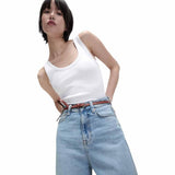 M&S Womens, Cotton Rich Ribbed Slim Fit Vest Top, size 18, Soft White