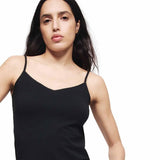 M&S Womens Cotton Rich Strappy Vests, 8, Black