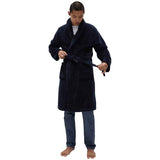 M&S Mens Fleece Supersoft Dressing Gown, M, Navy