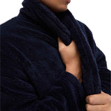 M&S Mens Fleece Supersoft Dressing Gown, M, Navy