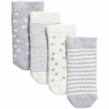 M&S Unisex Cotton Terry Baby Socks 4 Pack, 12-24 Months, Grey Mix