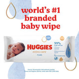 Huggies Pure Extra Care Baby Wipes - 8 Packs (8 x 56 Wipes)