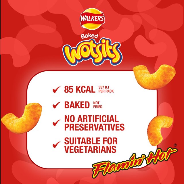 Walkers Wotsits Sweet & Spicy Flamin Hot Multipack Snacks 6 per pack GOODS M&S