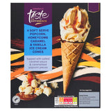 Sainsburys Popcorn Honeycomb Caramel Vanilla Ice Cream Cones Taste the Difference x4 316g