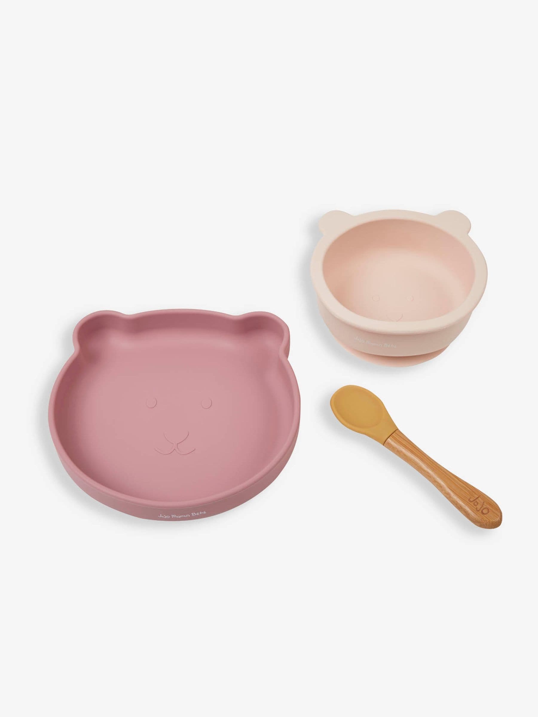 JoJo Maman Bébé Pink My First Silicone Mealtime Bear Set