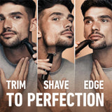 King C. Gillette Style Master Beard Trimmer, with 1 Replaceable 4D Blade and 3 Interchangeable Combs