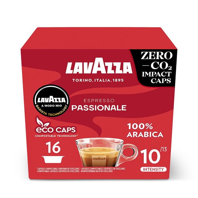 Lavazza A Modo Mio Compostable Passionale Coffee Capsules 16 per pack - McGrocer