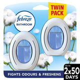Febreze Bathroom, Continuous Air Freshener, Cotton Fresh Twin Pack