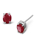 The Diamond Store 9K White Gold 0.73ct Ruby Stud Earrings