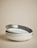 Set of 4 Geometric Pasta Bowls