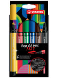 Stabilo MAX ARTY Pen 68 fibre-tips - Assorted 6pk GOODS ASDA