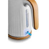 George Home White And Wood Textured Scandi Fast Boil Kettle 1.7L