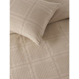 George Home Natural Pop Checked Waffle Duvet Set - Super King