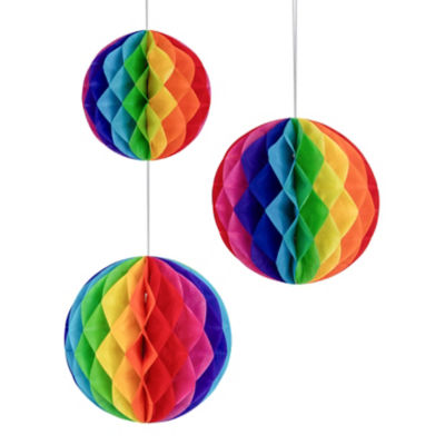 George Home Rainbow Paper Honeycomb Decorations