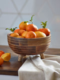 Natural Mango Wood Footed Fruit Bowl