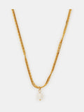 Accessorize Gold Tone Stainless Steel Layered Pearl Charm Necklace