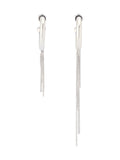 AllSaints Silver Tone Bolt Swag Chain Hoop Asymmetrical Earrings
