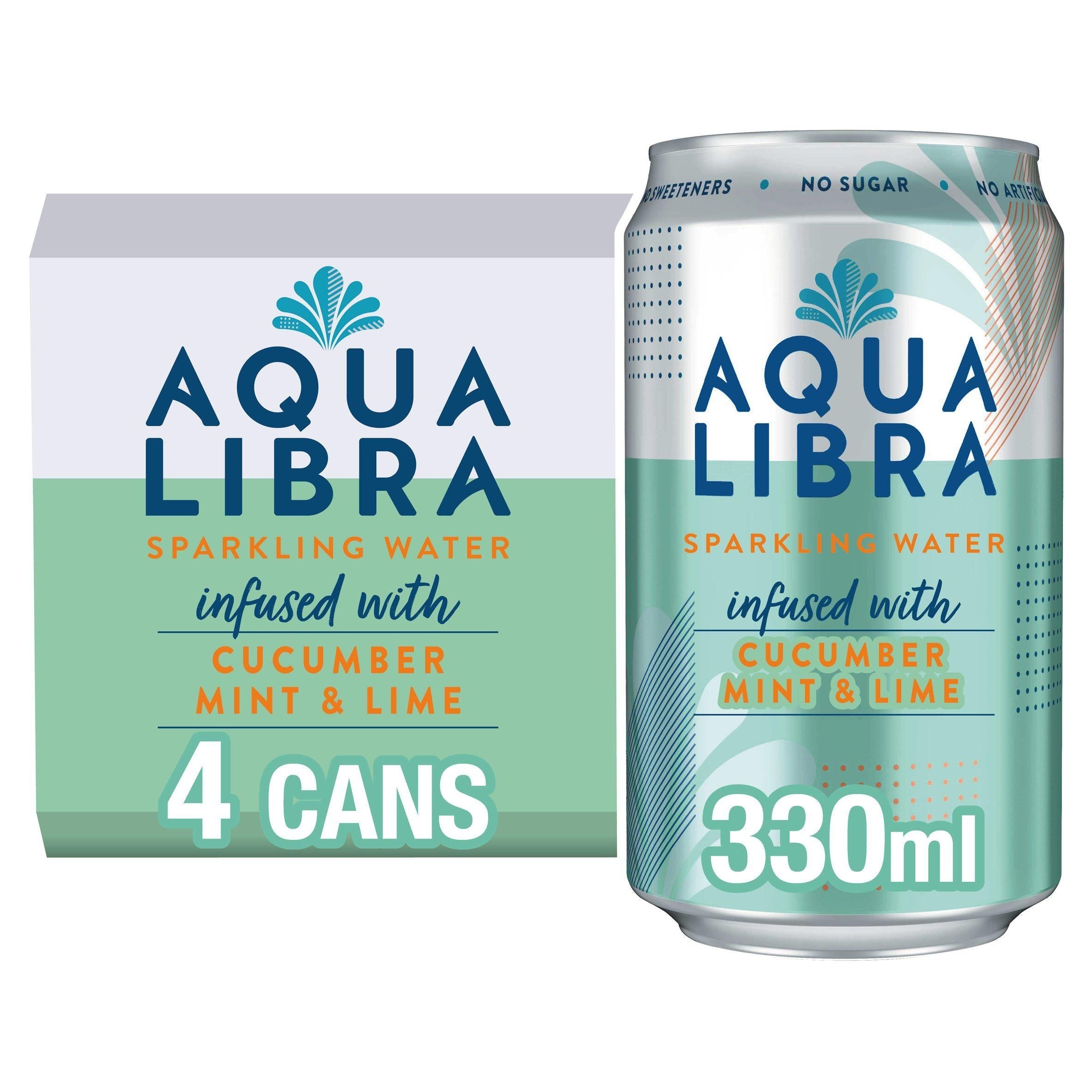 Aqua Libra Sparkling Water Infused with Cucumber Mint & Lime 4x330ml - McGrocer