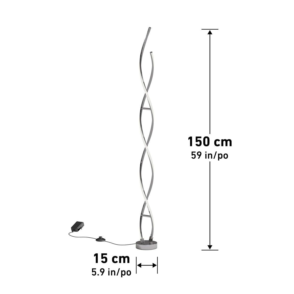 Artika Chrome Swirl LED Floor Lamp - McGrocer