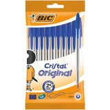 BIC Cristal Original Ballpoint Pens Blue Box of 10 10 per pack - McGrocer