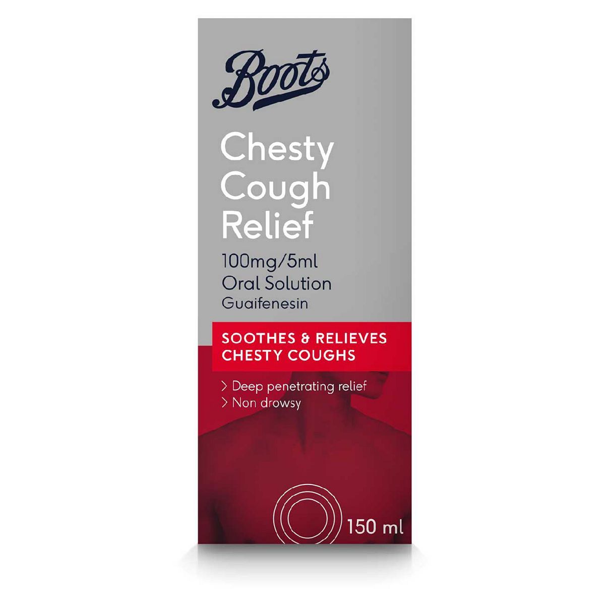 Boots Chesty Cough Relief 100mg/5ml Oral Solution 150ml - McGrocer