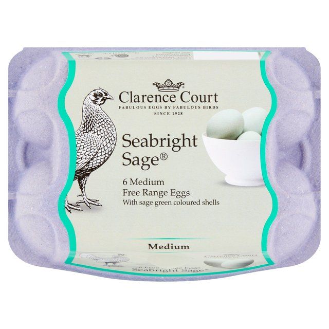 Clarence Court Free Range Seabright Sage Eggs 6 per pack
