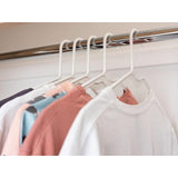 Everyday Solid Plastic Clothes Washing Laundry Hangers White 5pk 5 per pack