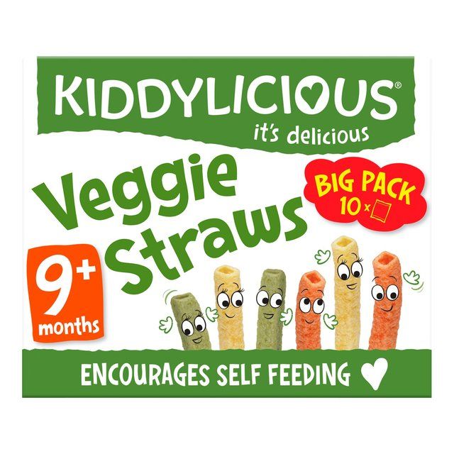 Kiddylicious Veggie Straws Baby Snacks Big Pack 10 x 12g